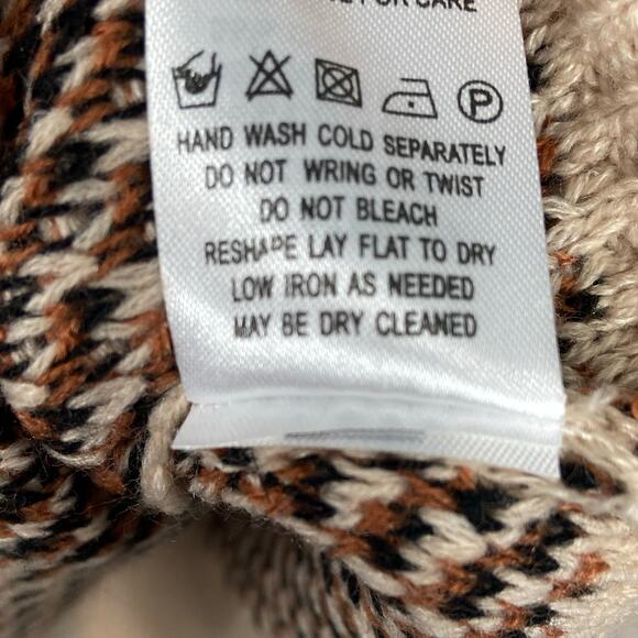 Miracle Oversized Distressed Sweater Cream w/ Brown & Black Leopard Print - Picture 7 of 7